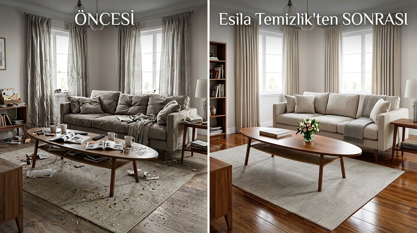 Temizlik öncesi dağınık iç mekan